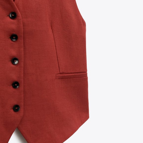 ZARA | Linen Blend Vest - Picture 4 of 5